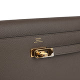 Hermes Kelly Wallet To Go Etain Epsom Gold Hardware