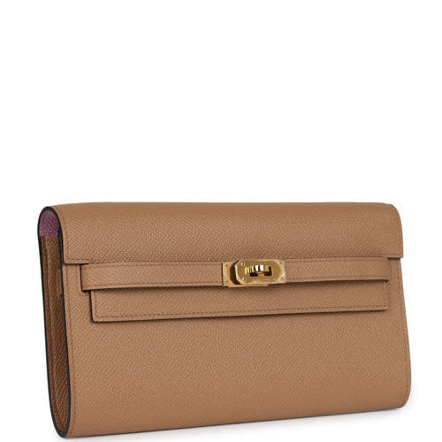 Hermes Kelly Wallet To Go Chai Verso Epsom Gold Hardware
