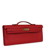 Hermes Kelly Cut Rouge Casaque Swift Gold Hardware