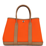 Hermes Garden Party 30 Orange Minium Toile and Biscuit Negonda Palladium Hardware