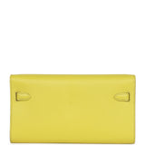 Hermes Kelly Wallet To Go Lime Chevre Mysore Gold Hardware