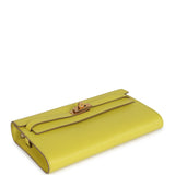 Hermes Kelly Wallet To Go Lime Chevre Mysore Gold Hardware