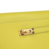 Hermes Kelly Wallet To Go Lime Chevre Mysore Gold Hardware