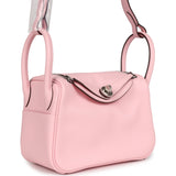 Hermes Mini Lindy Rose Sakura Swift Palladium Hardware