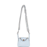 Hermes Mini Lindy Bleu Brume Swift Gold Hardware