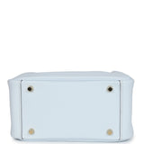 Hermes Mini Lindy Bleu Brume Swift Gold Hardware