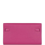 Hermes Kelly Wallet To Go Rose Pourpre Chevre Palladium Hardware