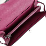 Hermes Kelly Wallet To Go Rose Pourpre Chevre Palladium Hardware