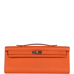 Hermes Kelly Cut Orange Swift Palladium Hardware