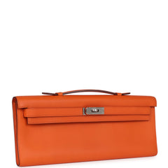 Hermes Kelly Cut Orange Swift Palladium Hardware