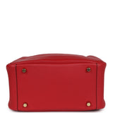 Hermes Mini Lindy Rouge Casaque Swift Gold Hardware