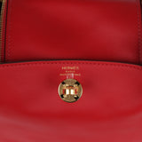 Hermes Mini Lindy Rouge Casaque Swift Gold Hardware