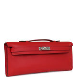 Hermes Kelly Cut Rouge Casaque Swift Palladium Hardware