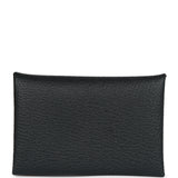 Hermes Calvi Card Holder Black Verso Chevre Palladium Hardware