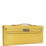 Hermes Kelly Cut Mimosa Matte Alligator Palladium Hardware