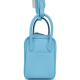 Hermes Mini Lindy Celeste Swift Gold Hardware