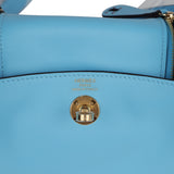 Hermes Mini Lindy Celeste Swift Gold Hardware