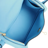 Hermes Mini Lindy Celeste Swift Gold Hardware