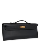 Hermes Kelly Cut Black Swift Gold Hardware