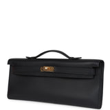 Hermes Kelly Cut Black Swift Gold Hardware