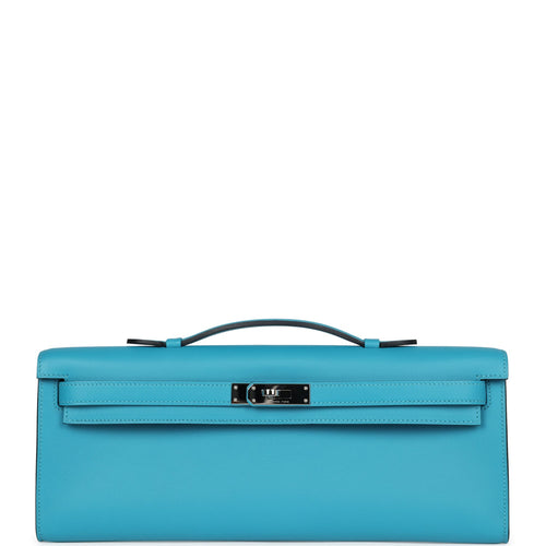 Hermes Kelly Cut Turquoise Swift Palladium Hardware