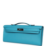 Hermes Kelly Cut Turquoise Swift Palladium Hardware