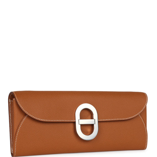 Hermes Maillon Chaine d' Ancre Wallet to Go Gold Epsom Palladium Hardware