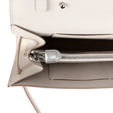 Hermes Kelly Wallet To Go Touch Gris Pale Epsom and Beige Sable Shiny Alligator Palladium Hardware