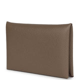 Hermes Calvi Card Holder Etoupe Epsom Palladium Hardware