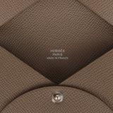 Hermes Calvi Card Holder Etoupe Epsom Palladium Hardware