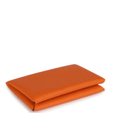 Hermes Calvi Card Holder Orange Epsom Palladium Hardware