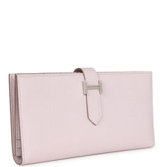 Hermes Bearn Gusset Long Wallet Mauve Pale Epsom Palladium Hardware