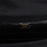 Hermes Kelly Pochette Black Varanus Niloticus Lizard Gold Hardware