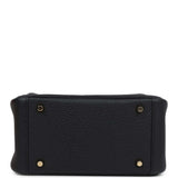 Hermes Mini Lindy Black Clemence Gold Hardware