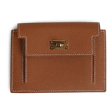 Hermes Kelly Pocket Compact Wallet Gold Epsom Gold Hardware