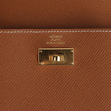 Hermes Kelly Pocket Compact Wallet Gold Epsom Gold Hardware