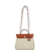 Hermes Herbag Zip PM 31 Beton Toile H & Fauve Vache Hunter Palladium Hardware