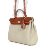 Hermes Herbag Zip PM 31 Beton Toile H & Fauve Vache Hunter Palladium Hardware