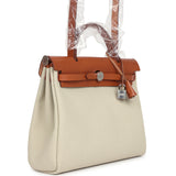 Hermes Herbag Zip PM 31 Beton Toile H & Fauve Vache Hunter Palladium Hardware