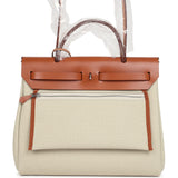 Hermes Herbag Zip PM 31 Beton Toile H & Fauve Vache Hunter Palladium Hardware