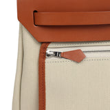 Hermes Herbag Zip PM 31 Beton Toile H & Fauve Vache Hunter Palladium Hardware