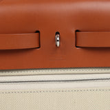 Hermes Herbag Zip PM 31 Beton Toile H & Fauve Vache Hunter Palladium Hardware