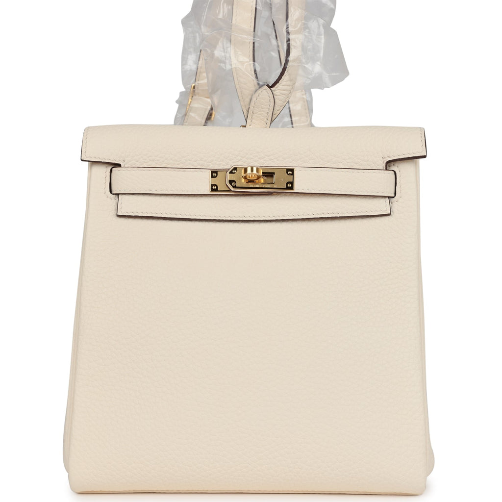 hermes mini kelly backpack Jump Celeste Swift Palladium Hardware custom fit Herms White Swift Mini Kelly