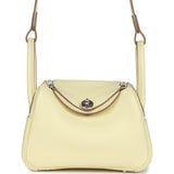 Hermes Mini Lindy Jaune Milton Clemence Palladium Hardware