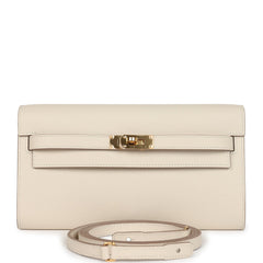 Hermes Kelly Wallet To Go Craie Epsom Gold Hardware