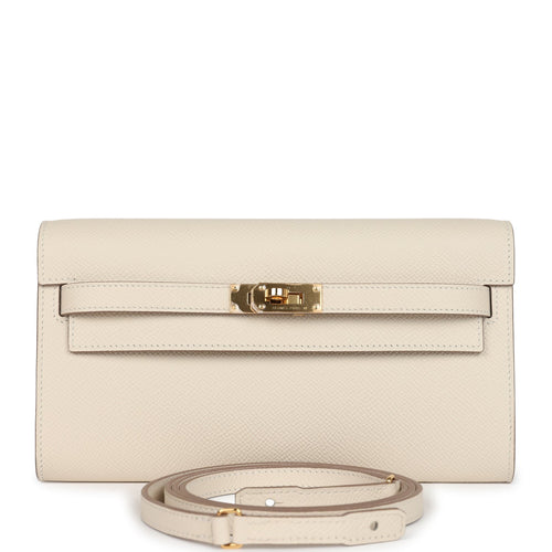 Hermes Kelly Wallet To Go Craie Epsom Gold Hardware