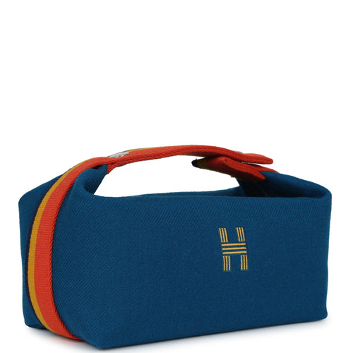Hermes Bride-A-Brac Rocabar PM Bleu Paon Wool Palladium Hardware