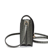 Hermes Mini Roulis Gris Ciment Shiny Alligator Permabrass Hardware