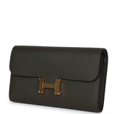 Hermes Constance Wallet To Go Vert De Gris Epsom Gold Hardware