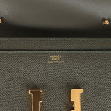 Hermes Constance Wallet To Go Vert De Gris Epsom Gold Hardware